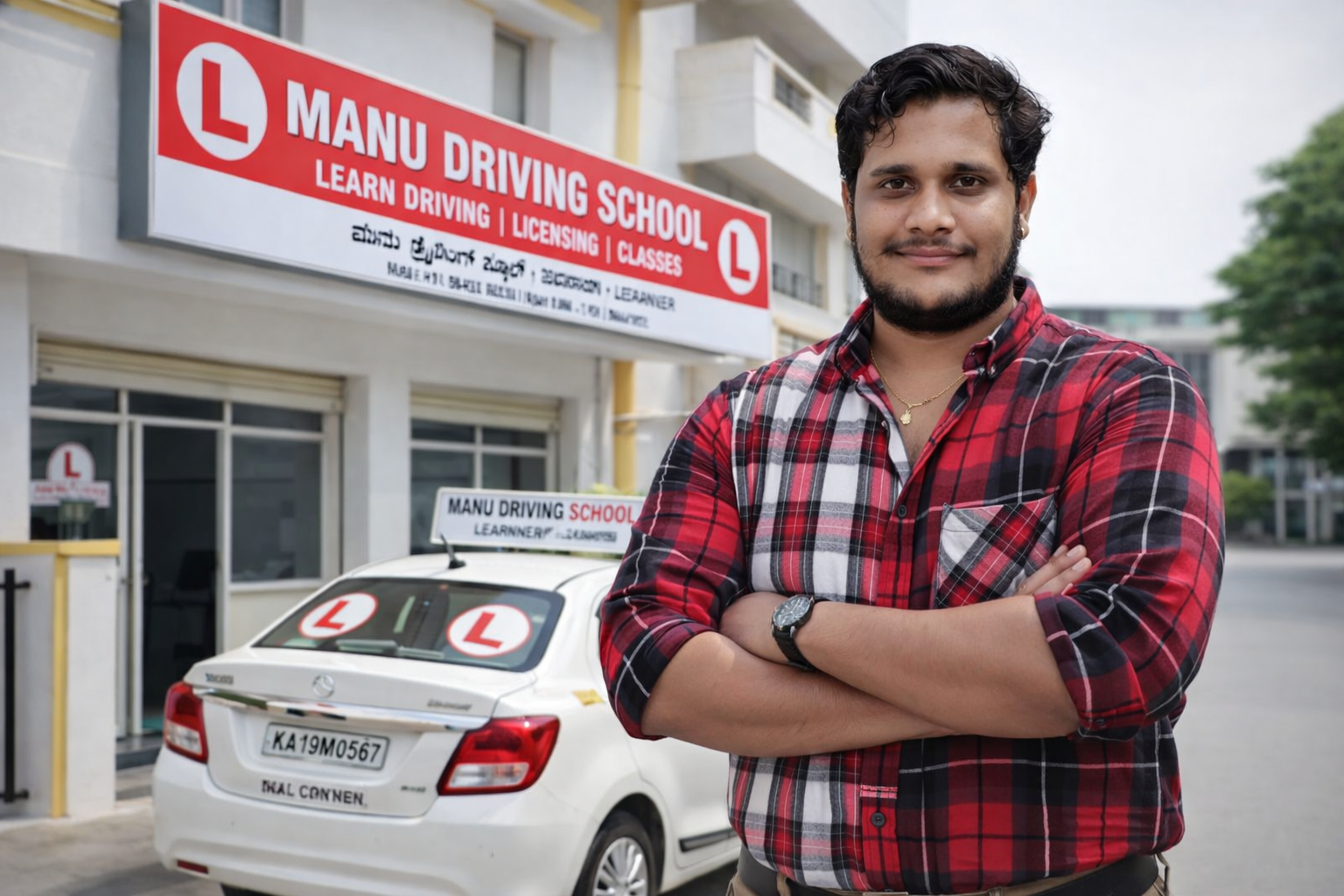 Manu Driving School exterior in Virgonagar Bangalore